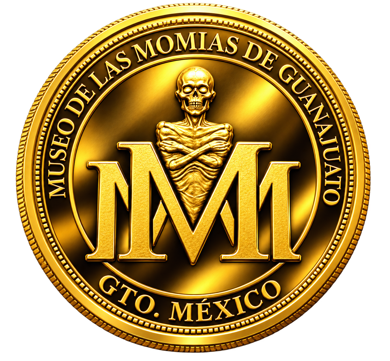 Moneda dorada del Museo de las Momias de Guanajuato